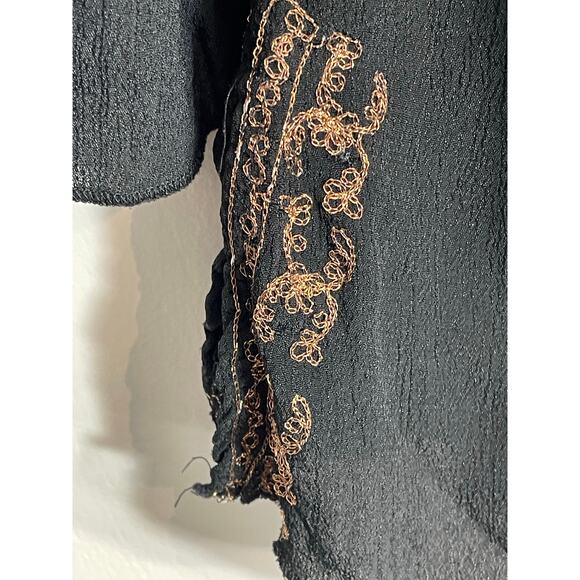 Y2K Vintage Faded Glory Babydoll Blouse Medium Whimsigoth Phoebe Embroidered - Picture 3 of 6